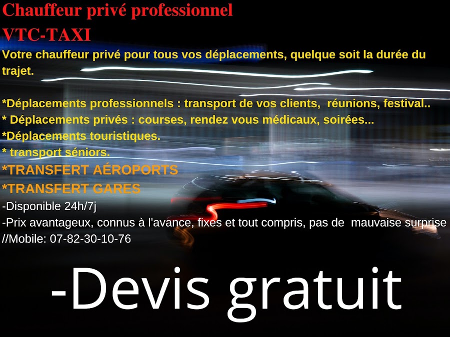 Véhicule de Taxi & vtc & transport de personnes